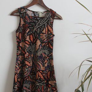 Patterned fit & flare mini dress with cutout back from H&M | S
